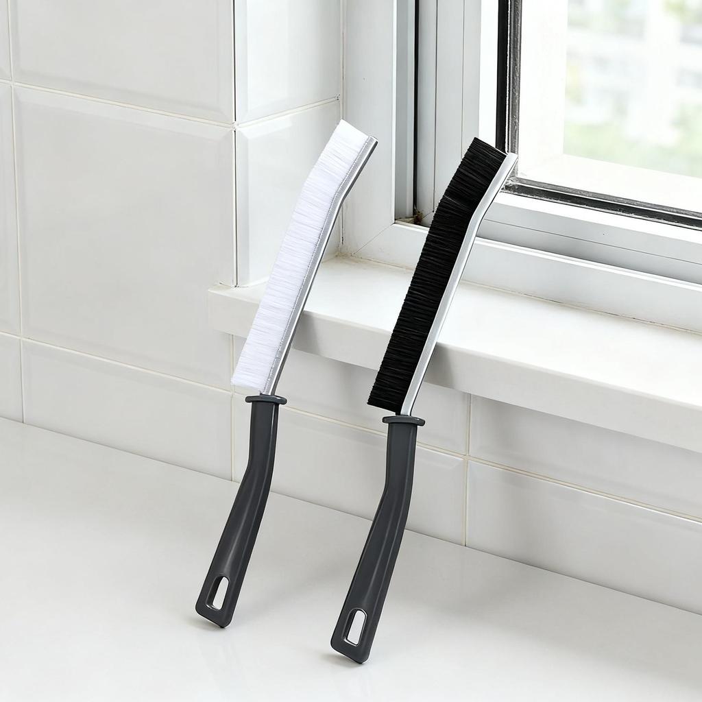 Multi-Functional Crevice Brush for Bathroom and Toilet Corners
