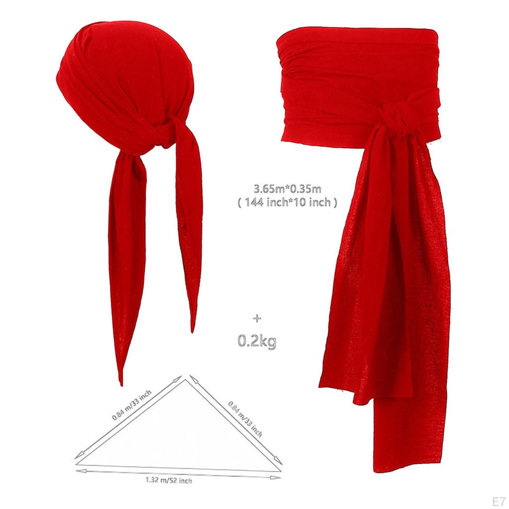 Pirátský šátek na hlavu Klobouk Doplňky Čelenka Šerpa Pás pro Foto Rekvizity