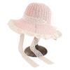 Sunshade Straw Hat Women's Large Eave Lace Bow Sunshade Hat Foldable Seaside Beach Sun Hat