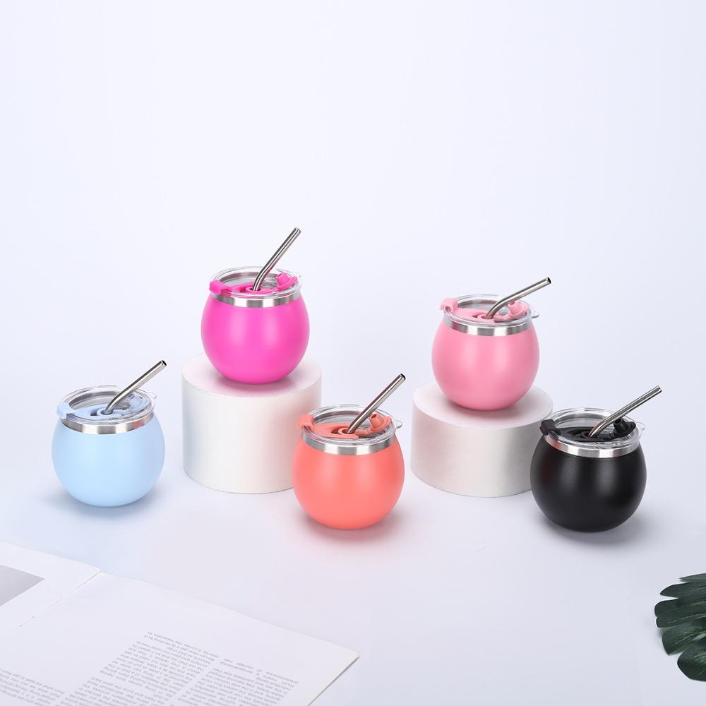 with Straw and Lid Portable Egg Cup Double Wall Tumbler Cup Argentine Yerba Mate Cup  Office