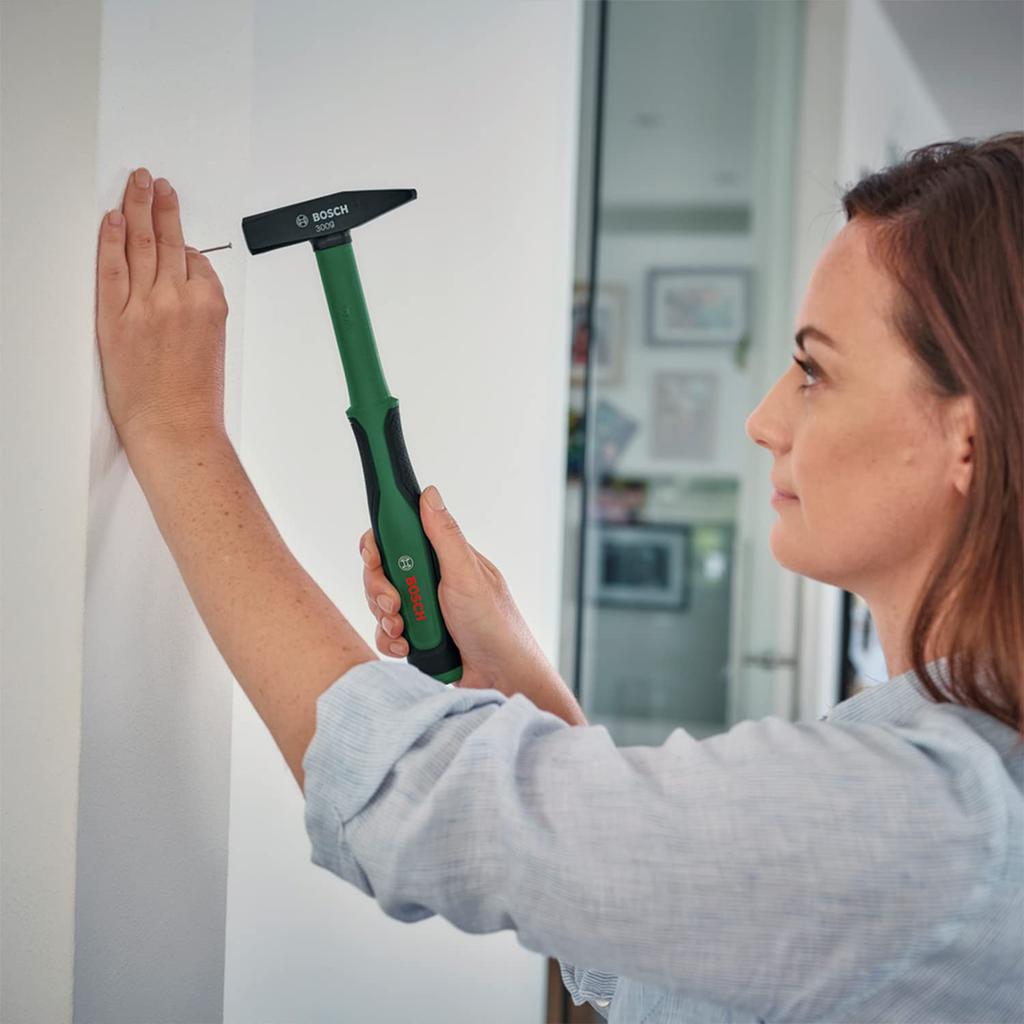 Bosch Hand Tool Series Hammer 1600A032UW [300g head weight, low-vibration fiberglass core for maximum impact efficiency and soft grip]