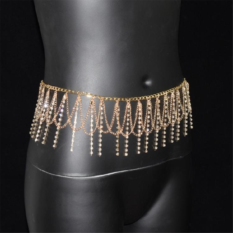 Blingbling Tassels Waist Chain Rhinestones Body Chain Jewelry For Night Club Bridal Shower Formal Occasion Accessories