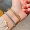 Jinling Grid Full Diamond Bracelet with Smooth Cross Wave Light Luxury Starry Sky Bracelet