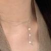 New In Sparkling Exquisite Micro Inlaid Circular Gemstone Tassel Collar Chain Silver 925 Minimalist Chain Necklace Party Jewelry