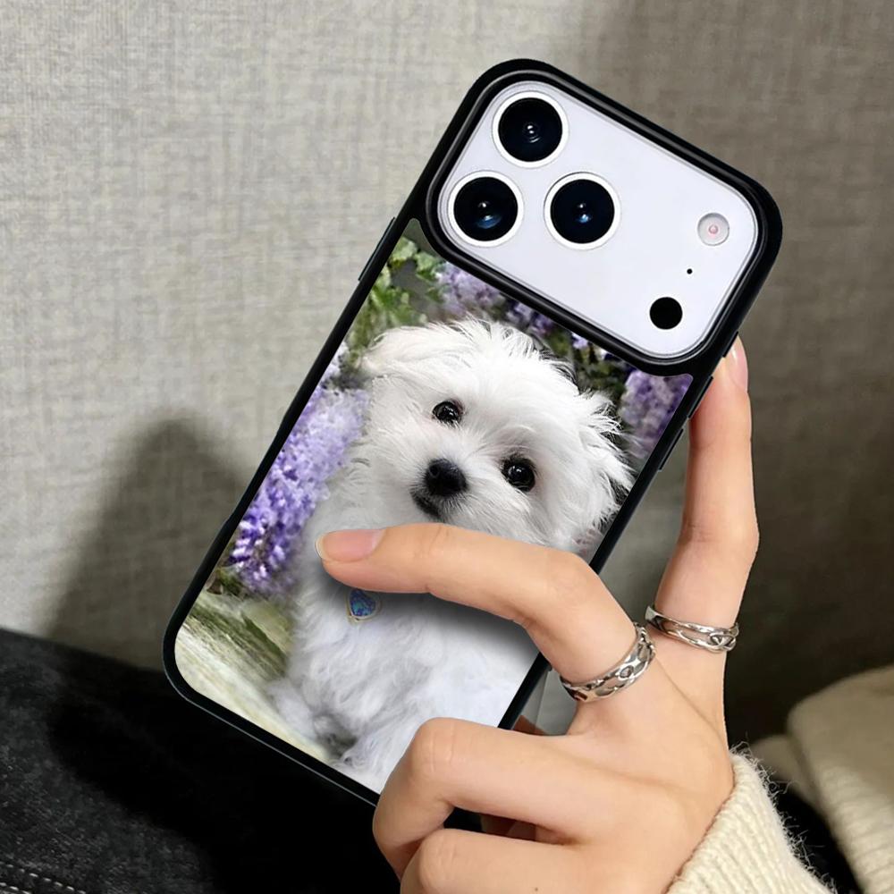 Capa Case for iPhone 17 Air 16 Pro Max 15 Plus 11 13 Mini 14 12 Back Phone Cover Maltese Dog Puppy