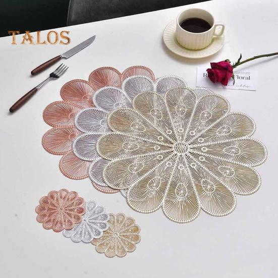 PVC Placemat Heat Insulation Table Mat Cup Pads Non-Slip Coaster for Dining Table Protects Table from Burns Stains Home Kitchen Bar Decor