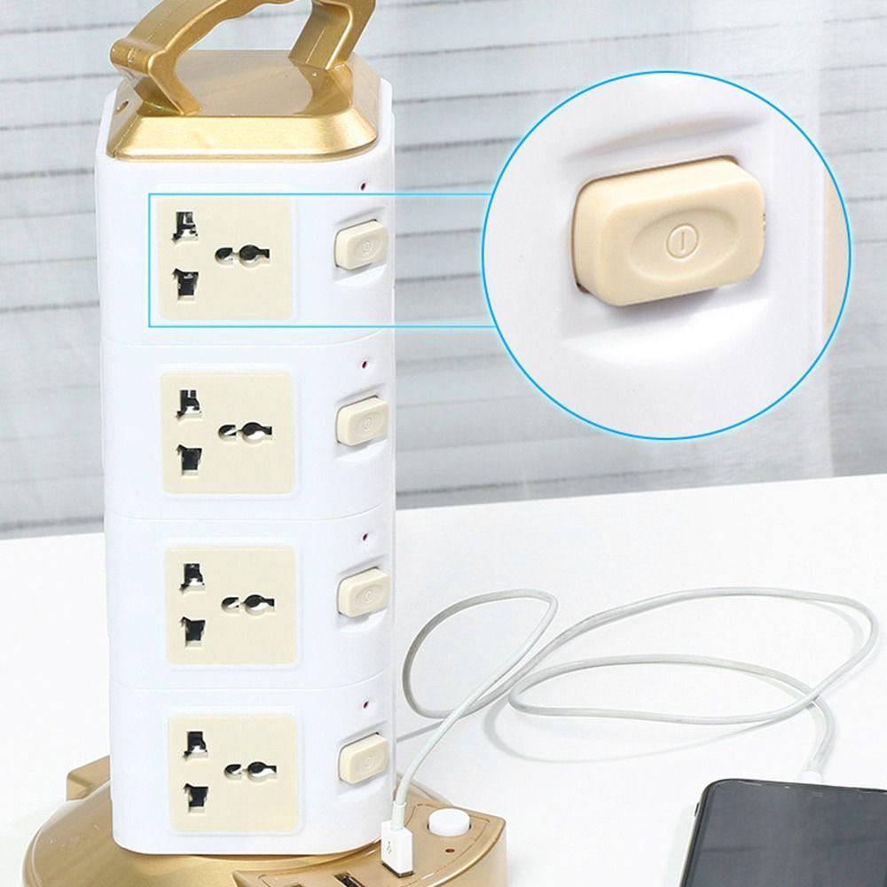 Rotating Plug Multi-Plug Outlet 2m Extension Cord Extended Usb Socket Expansion