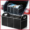Universal 1Pc Car Trunk Organizer Portable Foldable Waterproof Auto Storage Bag With 3 Compartments For Suv Truck Van Sedan