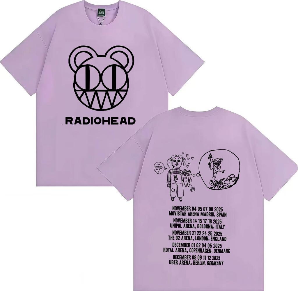 Radiohead Tour 2025 Merch Fashion T Shirts Mens Womens Aesthetic Short Sleeves Harajuku Oversized Cotton Casual Tees Streetwear