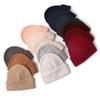 Custom Cute Luxury Warm Lambs Wool Knitted Beanie Winter Cashmere Bennie  Women 100% Pure Wool Beanie Hats With Logo Xlm