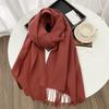 Winter Scarf Women Luxury Autumn Winter Cashmere Scarf Thickened Warm Shawl Classic Tassels Fluffy Scarf Solid Cope Foulard