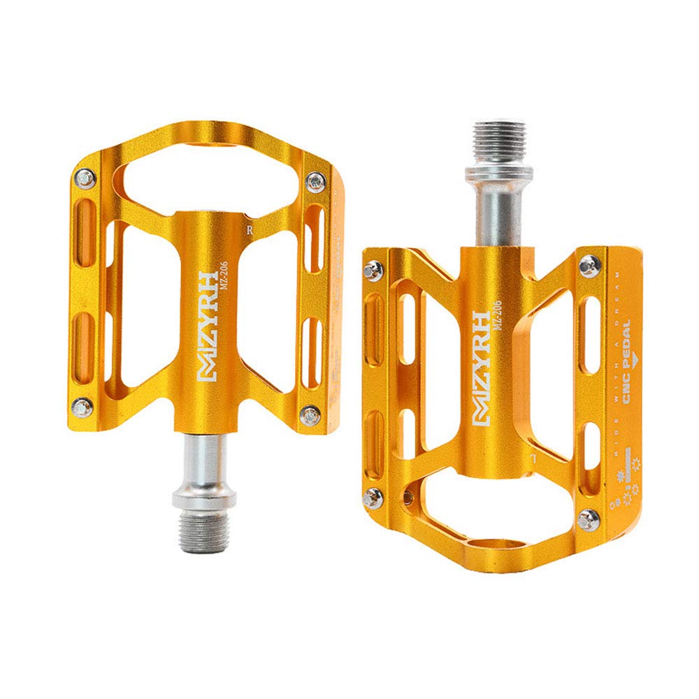 

OSC Bicycle Cross Bike Aluminum Alloy Flat Pedals for Cross Set of 2 Pedals, Ultra-Lightweight Non-Slip Bikes, MTB, Durable, золотий