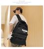 Large Capacity Nylon College Style Backpack For Men And Women High School Students Couples White