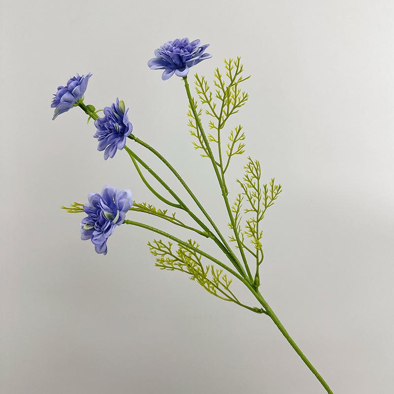 

48см Букет искусственных шелковых цветов ромашки для свадебной вечеринки, украшения сада, домашнего DIY, свадебный декор из искусственных шелковых цветов синий