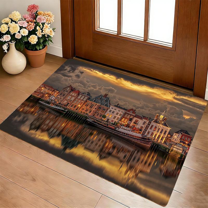 Harbor Sunset Living Room Nonslip Area Rug Soft Carpet For Bedroom Game Playroom Sofa Office Home Decor Doormat Christmas Gift C9291129