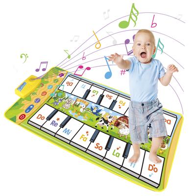 Covor Muzical cu Pian pentru Copii Tastatură Duet Covor de Joacă Pian de Podea cu Două Rânduri cu 8 Sunete de Instrumente Pad de Dans Jucărie Educativă Montessori