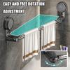 Suction Cup Extendable Towel Rack Rotatable Bathroom Organizer No Drill Corner Shelf for Towel Shoes Space Saving Storage Holder