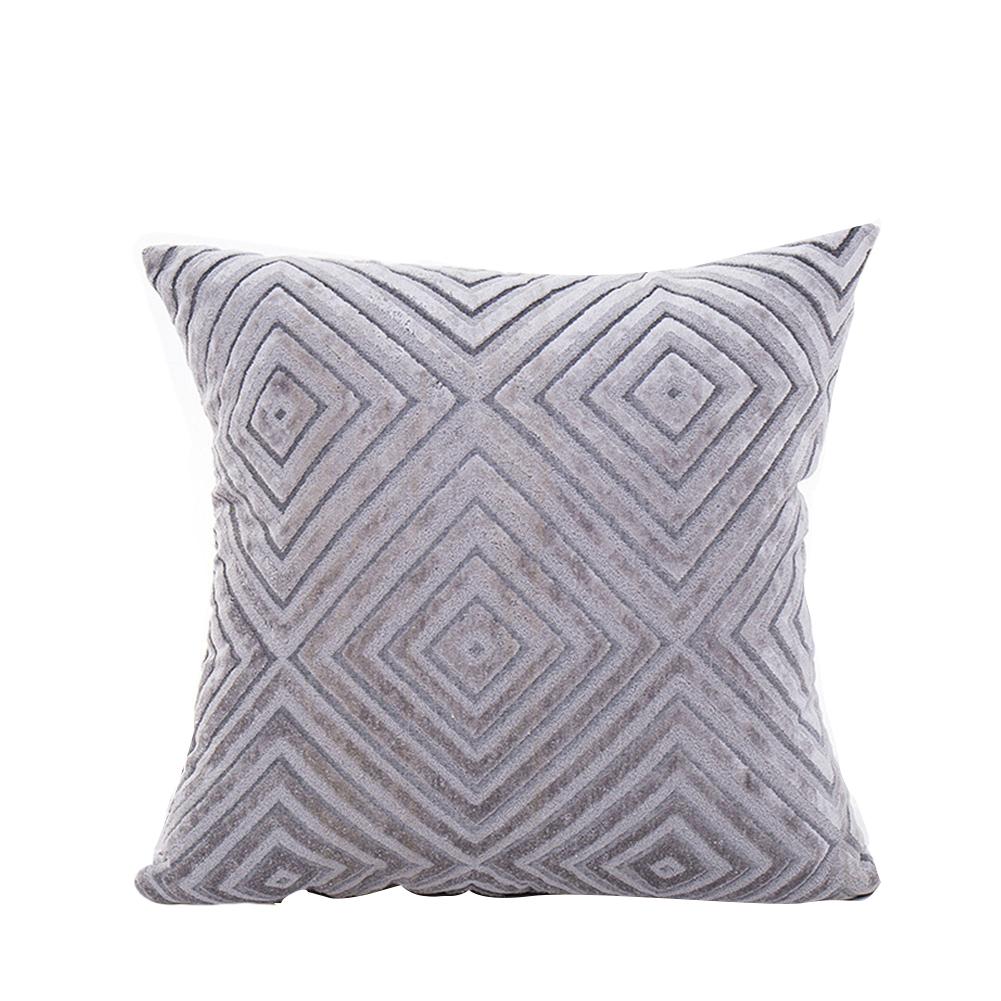 Flocking Geometric Strips Pattern Throw Pillow Cover without Filling Home Decoration