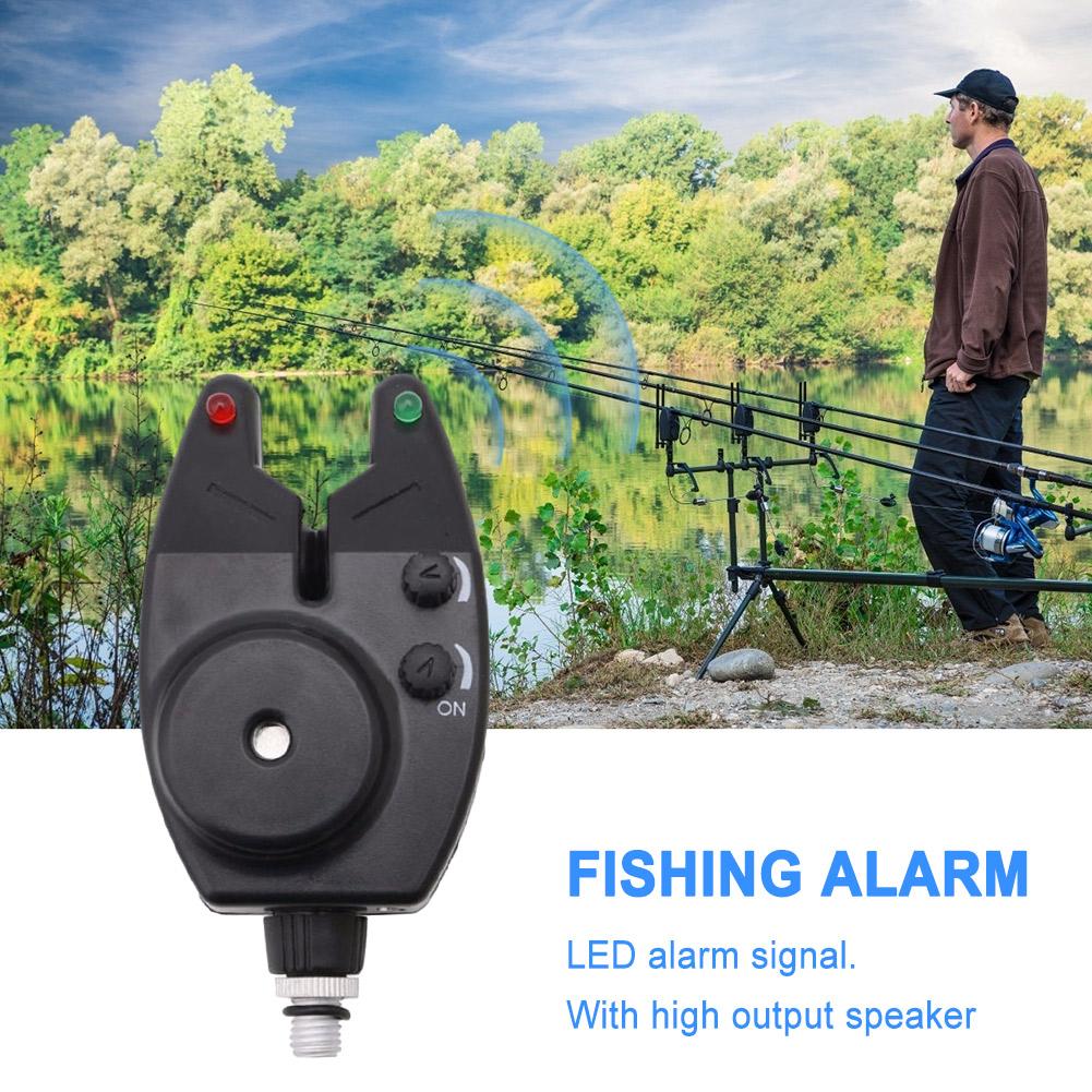 Fishing Bite Alarm Fish Bite Alarm Indicator with LED Lights Adjustable Sound Volume for Fishing Poles for Daytime Night Fishing