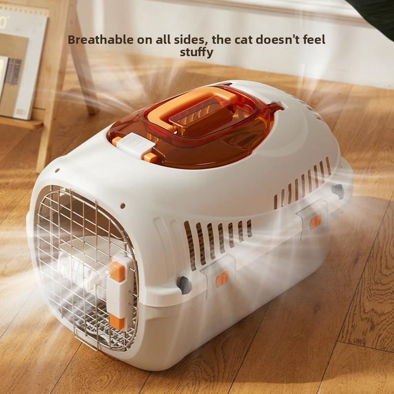 Pet Carrier with Top Skylight Portable Dog Crate Anti-Stress Soft Sided Cat Bag Breathable Perfect for Traveling/Hiking/Camping