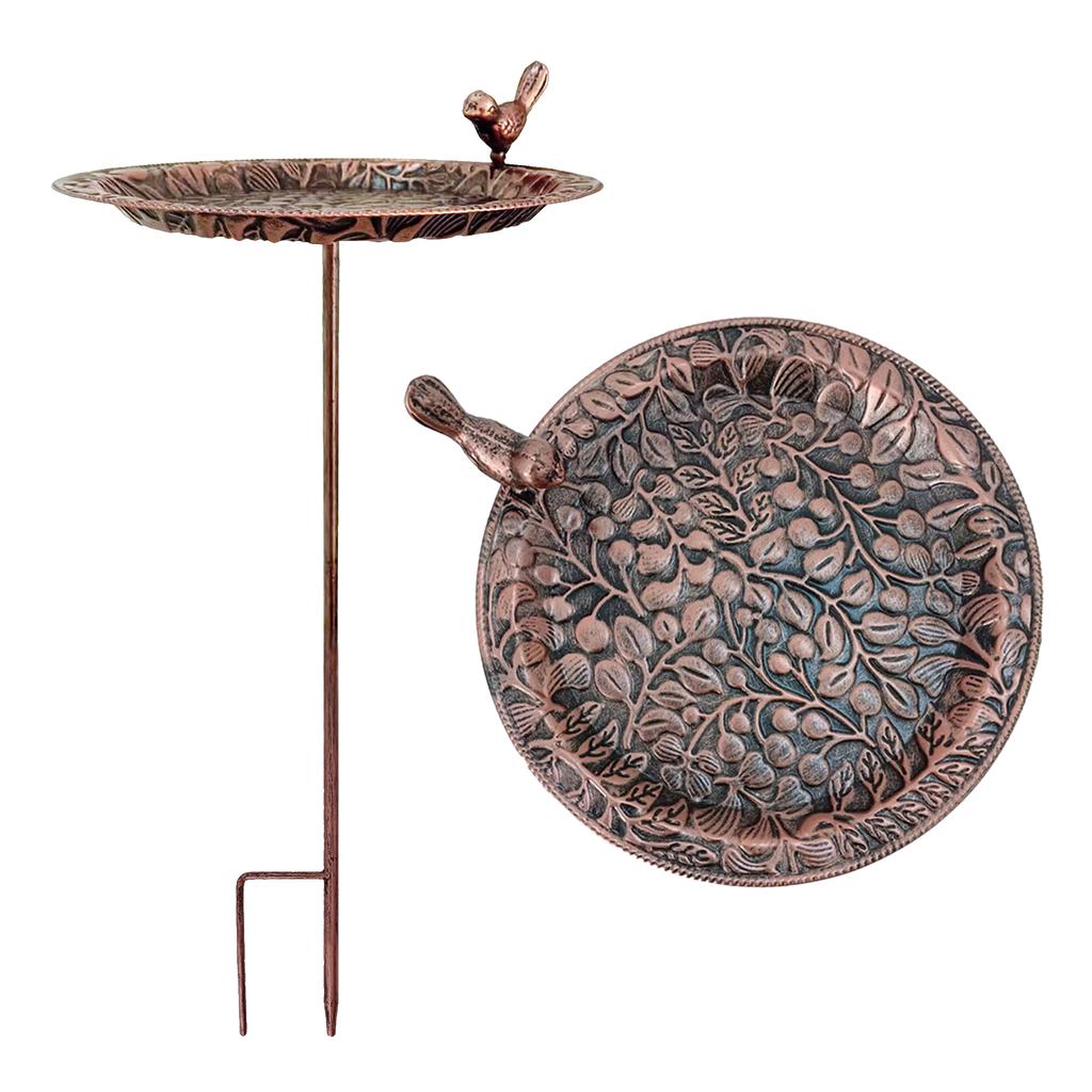 Decorative Frostproof Metal Bird Bath Feeder With Vintage Iron Detailing Winter Resistant For Outdoor Use Standing Basin