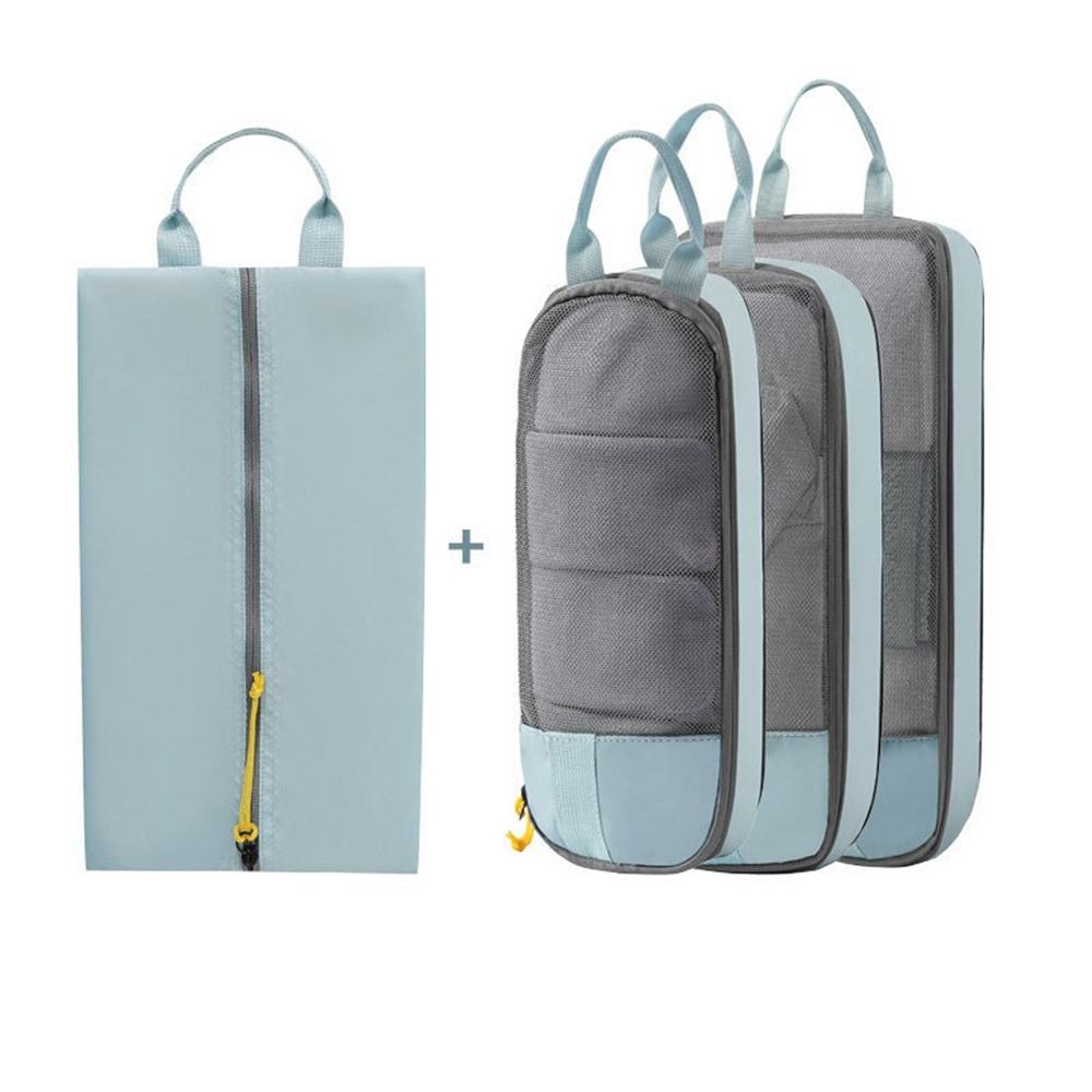 4Pcs/Set Expandable Compression Packing Cubes Oxford Fabric Clothes Storage Bag  Travel