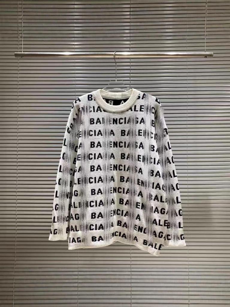 25SS Herbst/Winter Jacquard-Strickpullover mit großem Logo und Rundhalsausschnitt für Damen und Herren