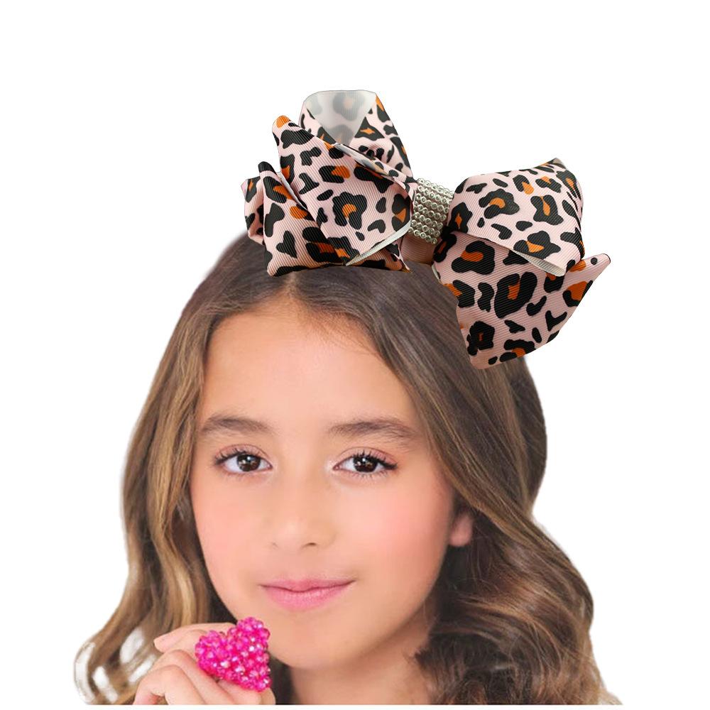 6 Inches Leopard Printing Hair Bows for Girls Accessories Cute Butterfly Hair Clips for Kids Stylish Bobby Pins Hair Children