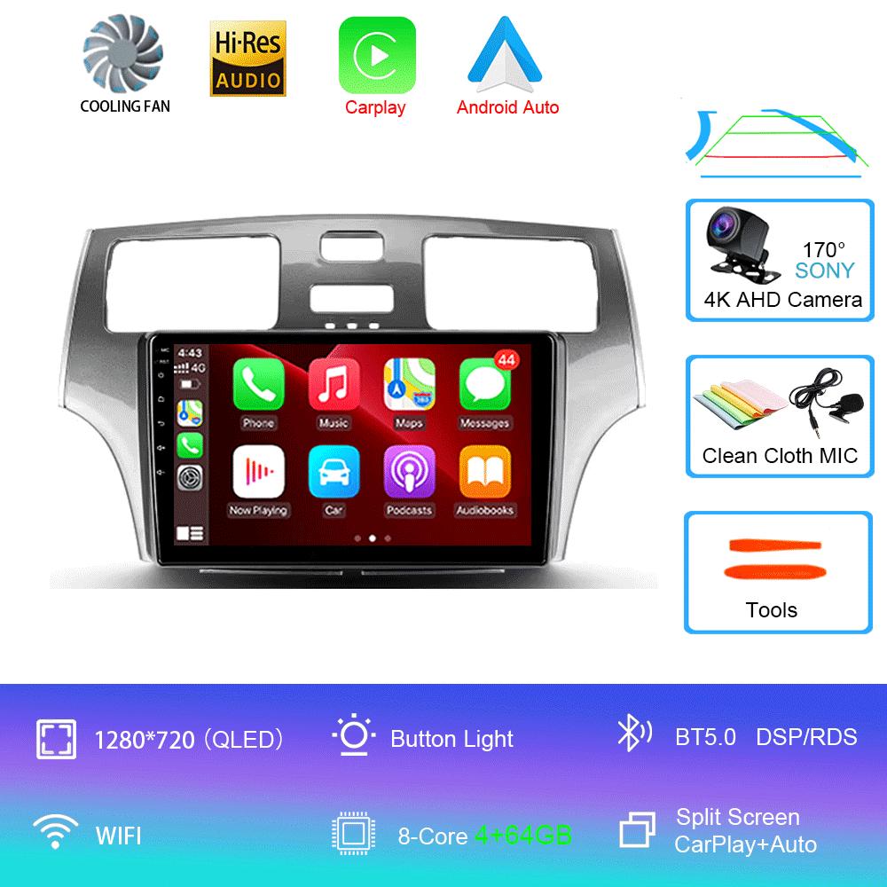 Autoradio Android 14 Carplay Auto Für Lexus ES300 ES330 XV30 ES250 2001-2006 2Din DVD Multimedia Video Player Carplay GPS Stereo