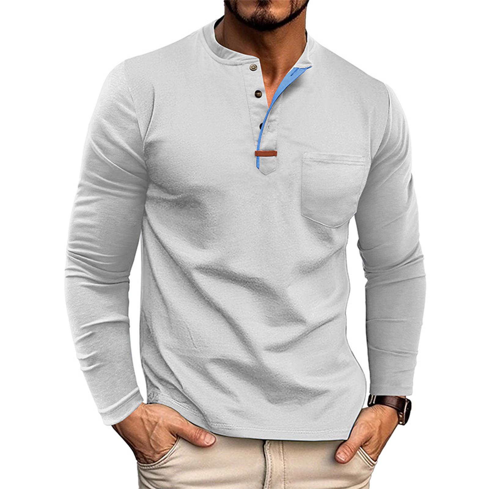 

Men S Knitted Shirt Street Casual And Fashionable Long Sleeved Top XL білий