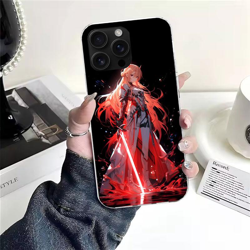 Sword Art Online Yuuki Asuna Soft Phone Case For IPhone 11 17 Air 16E 16 Pro Max 15 + 14 Plus 13 Mini 12 Apple 7 SE 8 Fundas Coq