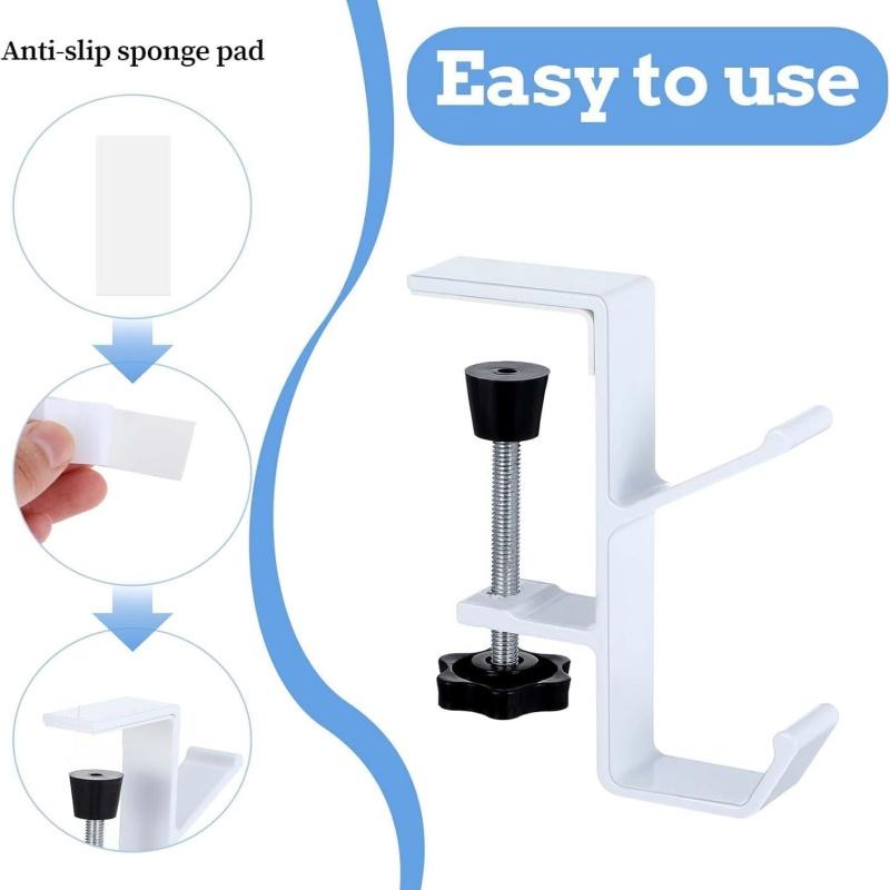 Punch-free Adjustable Desk Edge Hook,Gaming Headset Desk Hanger Backpack Storage Hanging Hooks Holder Home Office Organizer