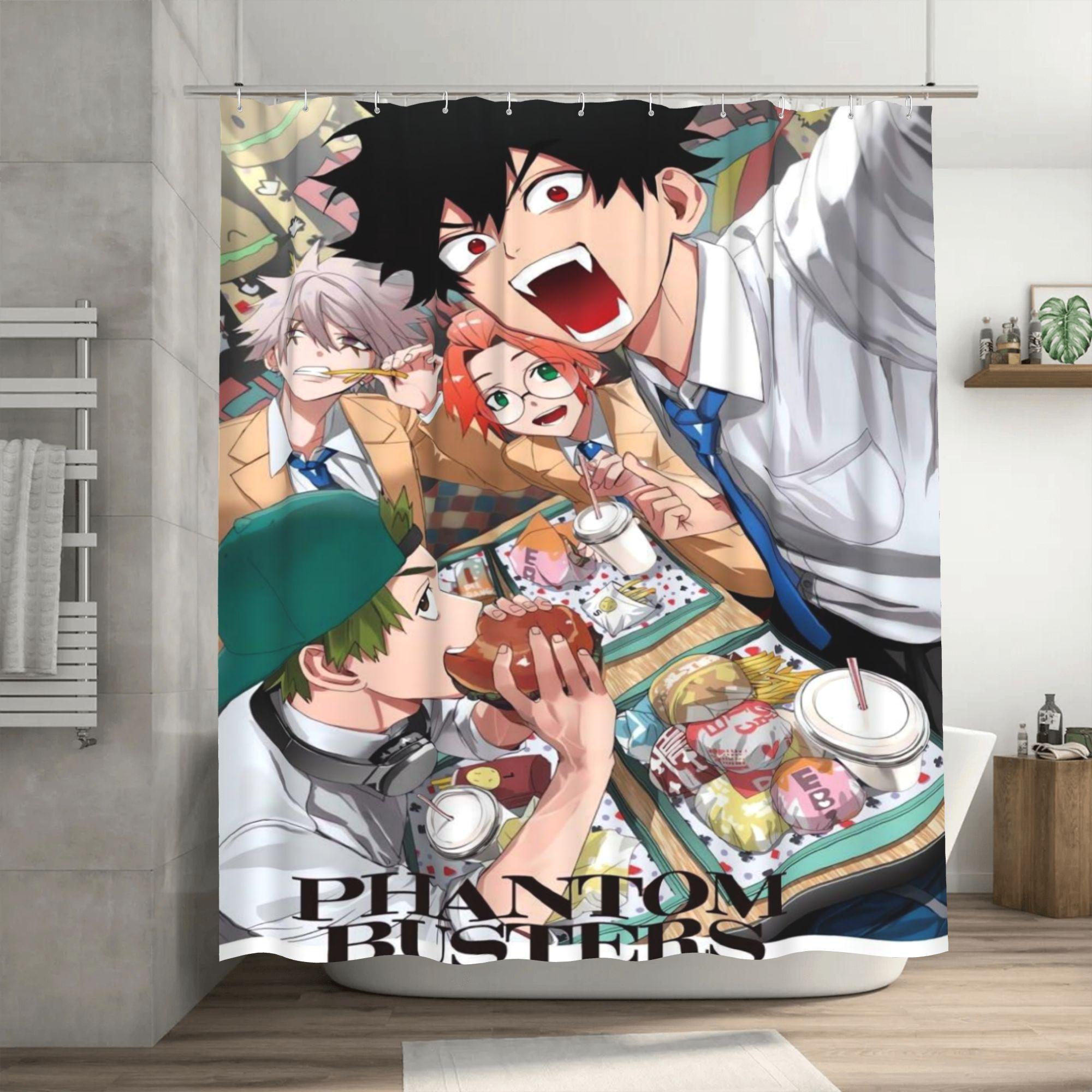 

Phantom team inspired fashion shower curtain with hook, detachable bathroom curtain, birthday gift, bathtub decoration 90x180cm