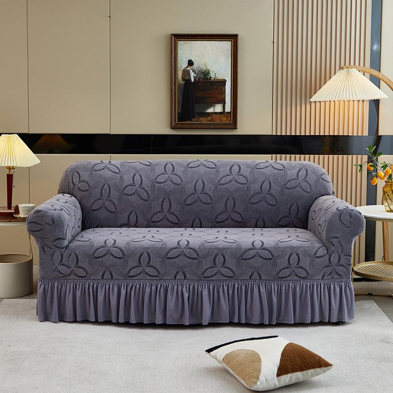 Knitted Sofa Cover All-Inclusive Thickened Non-Slip Skirt Sofa Cover Cushion Cover Four-Season Elastic Dust Cover