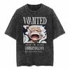 Japanese Anime One Piece Retro Washed Tshirt Men and Women Summer Harajuku YK Clothing Round Neck Short Sleeved Tshirt Unisex