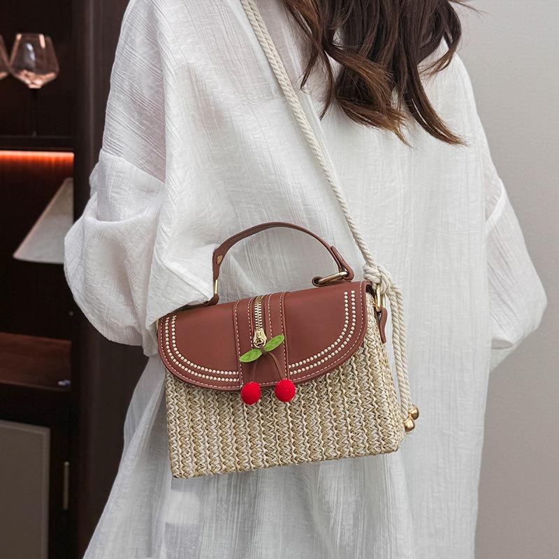Fashion Straw Women's Bag New Trend Spring and Summer Handbag Beach Messenger Bag Shoulder Box Bag