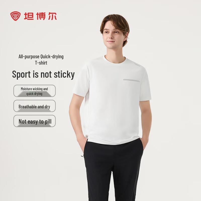 Tanboer Men s Quick-Dry Round Neck T-Shirt S