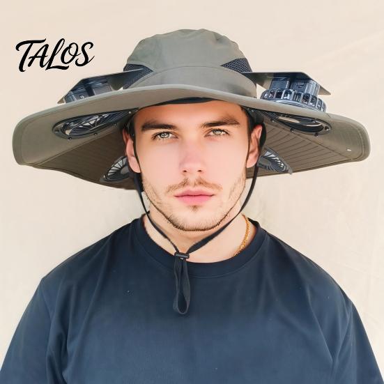 Outdoor Fishing Hat With Moisture-wicking Properties Fan Wide-Brimmed with Dual-Power Design Solar-powered Cooling For Cycling Solar USB Charging