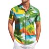 Herren Casual Kurzarmhemd Slim Fit Stilvoller Herren Hawaiian Print