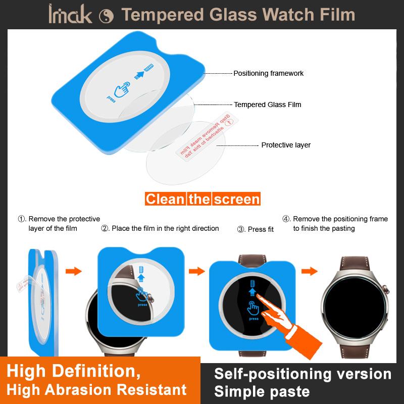 OnePlus Watch 4 Uhr Schutzfolie IMAK HD Klar Kratzfestes Display Gehärtetes Glas