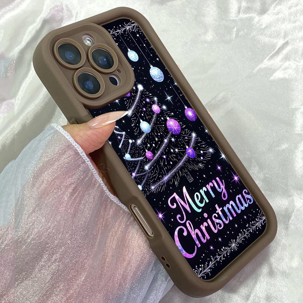JT346 Merry Christmas Tree for iPhone 17 16 15 14 13 Pro Max Samsung S26 S25 Ultra A17 A07 A56 Xiaomi 15T Redmi 15c Note 14 13 12 11 Soft Case
