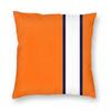 Orange White Navy Bars Square Pillowcase Polyester Linen Velvet Printed Zip Decor Pillow Case Room Cushion Case Wholesale