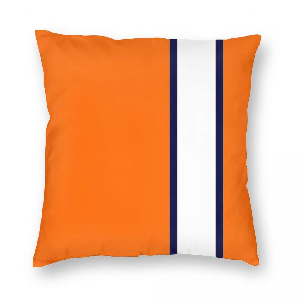Orange White Navy Bars Square Pillowcase Polyester Linen Velvet Printed Zip Decor Pillow Case Room Cushion Case Wholesale