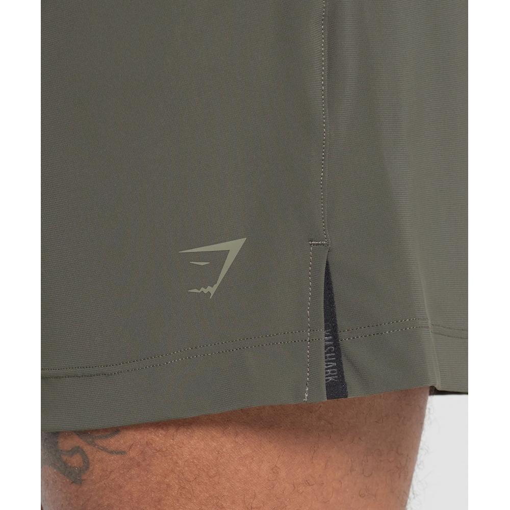 Gymshark Studio 6 Shorts Strength Green A1a4h Ecjh