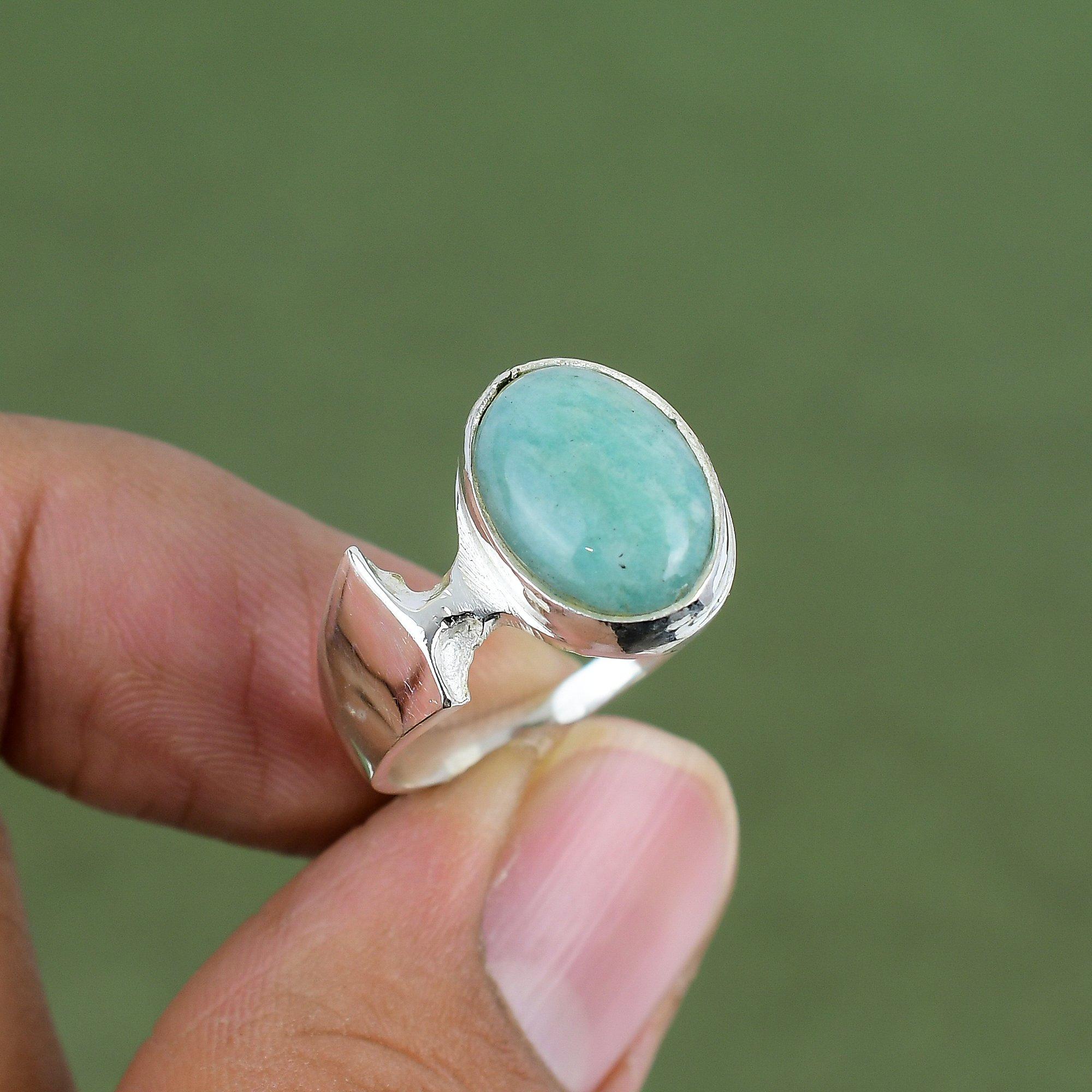 

Amazonite Ring 925 Sterling Silver Ring Handmade Ring Unique Gemstone Ring Silver Jewelry Beautiful Ring Wedding Gift Available In Ring Size 6 US