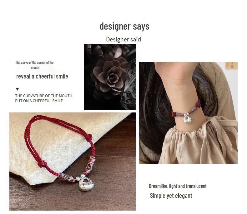 2025 Lucky Red Rope Bracelet for Women & Besties - Pure Silver Ingot Charm