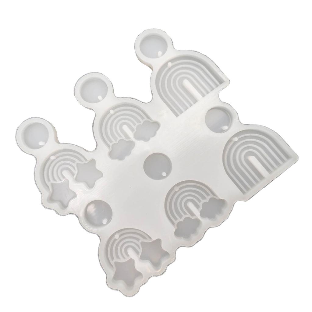Flexible Silicone Earring Making Mold Rainbow Shaped Earring Mold Soft Silicone Earring Mold for Creative Jewelry Making