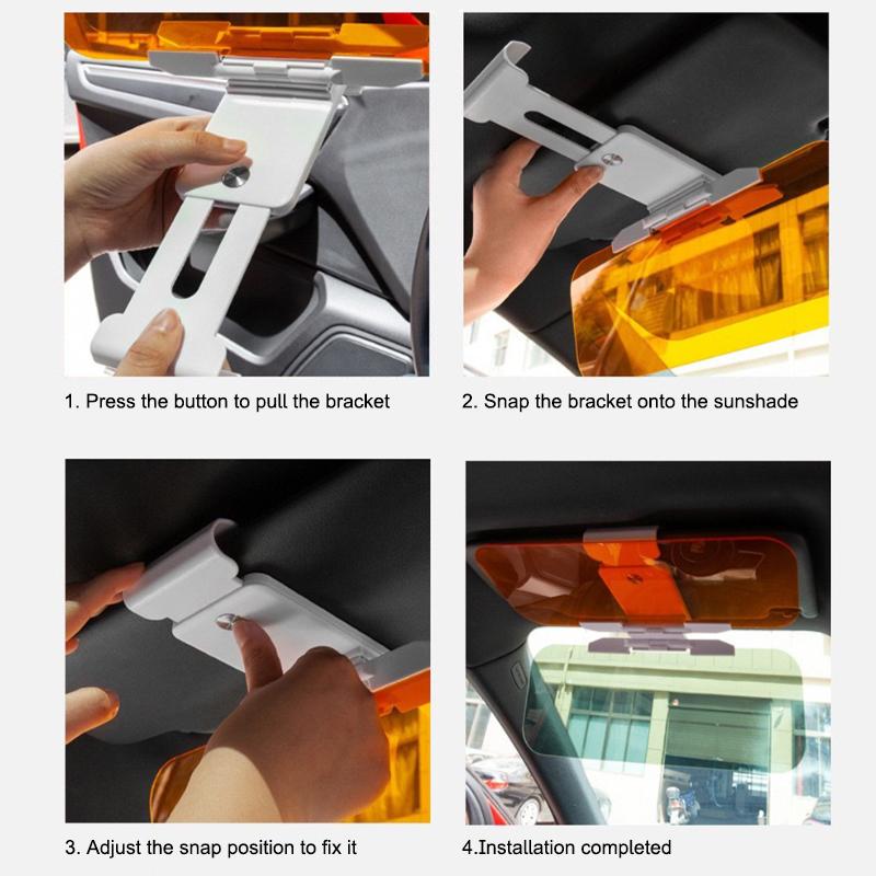 SEAMETAL 2 In 1 Car Sun Visor HD Anti Glare Dazzling Goggle UV Blocker Day Night Vision Clear View Driving Mirror