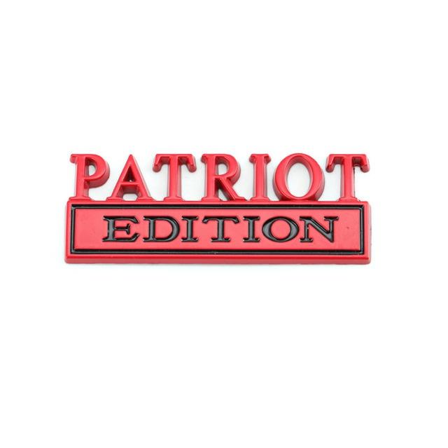 1Pc 3D Metal Patriot Edition Logo Car Front Grille Badge Side Fender Rear Trunk Emblem Sticker Decal