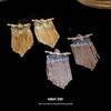 K Real Gold Electroplated Silver Needle Zircon Fringed Earrings European and American Personalized Fashion Earrings Light Luxury High-end Earrings 